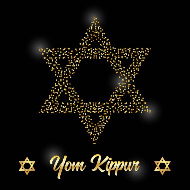 Altın ışıltılar ve ışıltılı etkisi ve yazı ile Lüks Festive Yom Kippur Yahudi Tatil arka plan