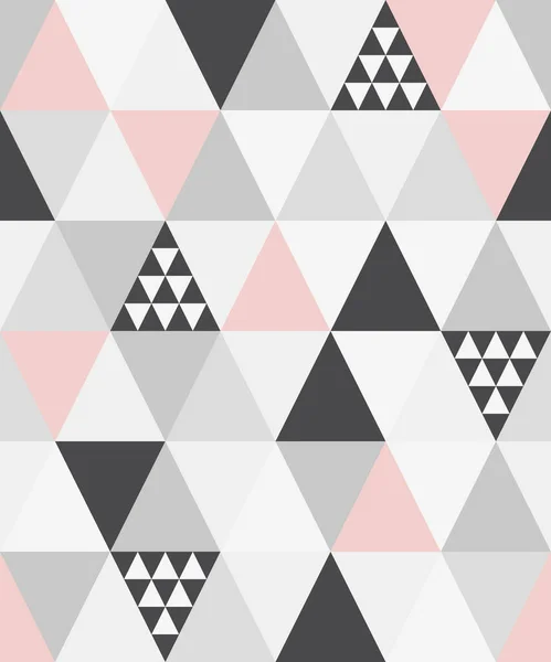 Χαριτωμένο σκανδιναβικό γεωμετρικό μοτίβο χωρίς ραφή με τρίγωνα σε ουδέτερα χρώματα παλέτας, διανυσματική απεικόνιση — Διανυσματικό Αρχείο