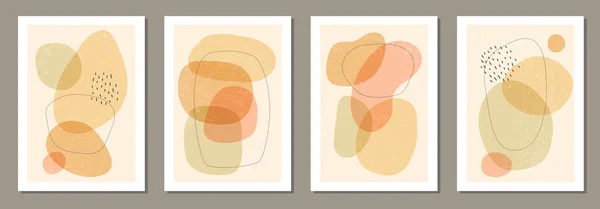 Набір мінімальних плакатів з композицією абстрактних органічних форм у сучасному стилі колажу — стоковий вектор