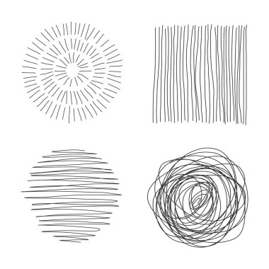 Dekorasyon için el çizimi sanat soyut grafik ögeleri kümesi