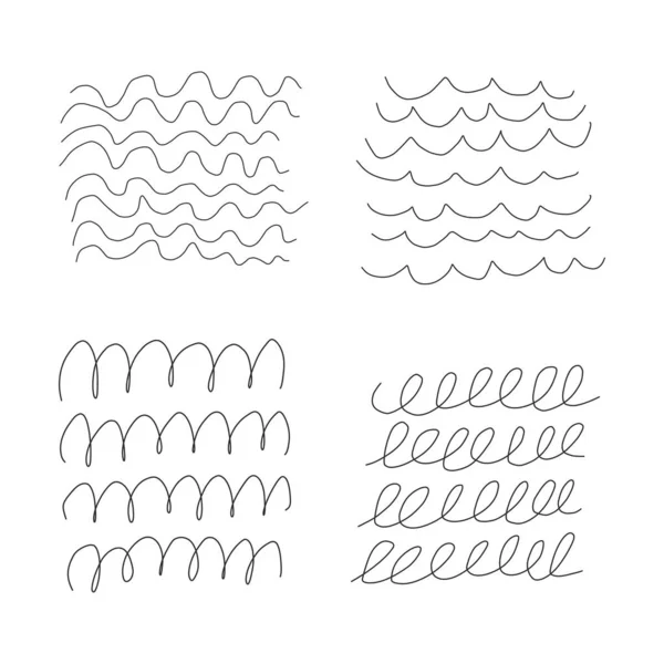 Set von handgezeichneten Linien Kunst abstrakte grafische Elemente für die Dekoration — Stockvektor