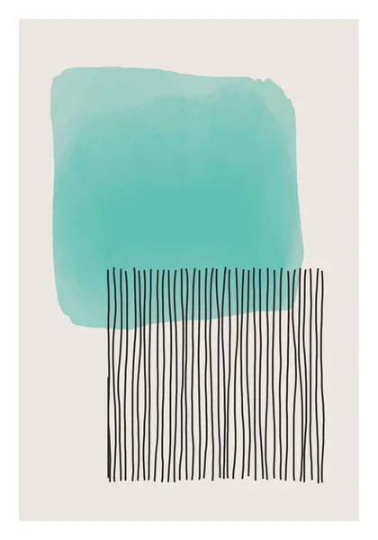 Trendig abstrakt kreativ minimalistisk konstnärlig handmålad komposition — Stock vektor