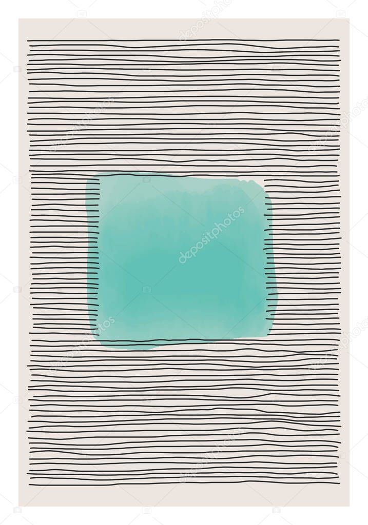 Trendy abstract creative minimalist artistic hand painted composition