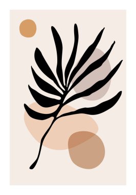 Yapraklı asgari dal, vektör yaz gün batımı illüstrasyonu