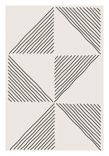 Tendance abstraite créative minimaliste artistique composition dessinée à la main — Image vectorielle