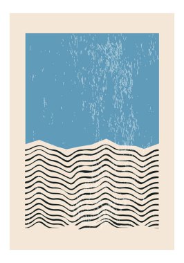 En az 20 'lik geometrik tasarım posteri, ilkel şekilli vektör şablonu