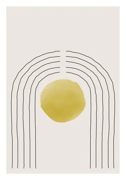 Trendy astratto creativo minimalista artistico dipinto a mano composizione — Vettoriale Stock