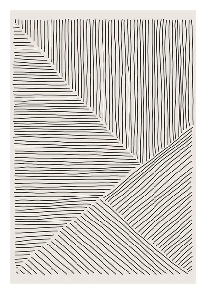Modny abstrakcyjny twórczy minimalistyczny artystyczny ręcznie rysowane linii kompozycja sztuki — Wektor stockowy