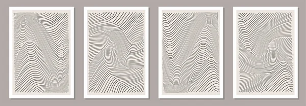 Trendy set van abstracte creatieve minimalistische artistieke handgetekende lijn kunstcompositie — Stockvector