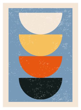 En az 20 'lik geometrik tasarım posteri, ilkel şekilli vektör şablonu