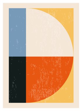 En az 20 'lik geometrik tasarım posteri, ilkel şekilli vektör şablonu