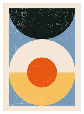 En az 20 'lik geometrik tasarım posteri, ilkel şekilli vektör şablonu