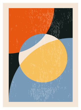 En az 20 'lik geometrik tasarım posteri, ilkel şekilli vektör şablonu