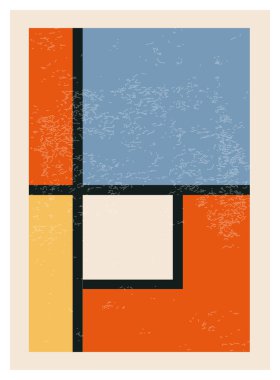 En az 20 'lik geometrik tasarım posteri, ilkel şekilli vektör şablonu