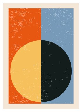 En az 20 'lik geometrik tasarım posteri, ilkel şekilli vektör şablonu