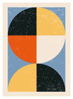 En az 20 'lik geometrik tasarım posteri, ilkel şekilli vektör şablonu