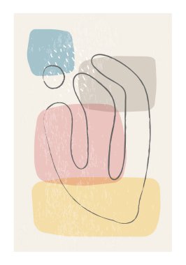 Matisse soyut organik şekilli çağdaş kolaj posterine ilham verdi