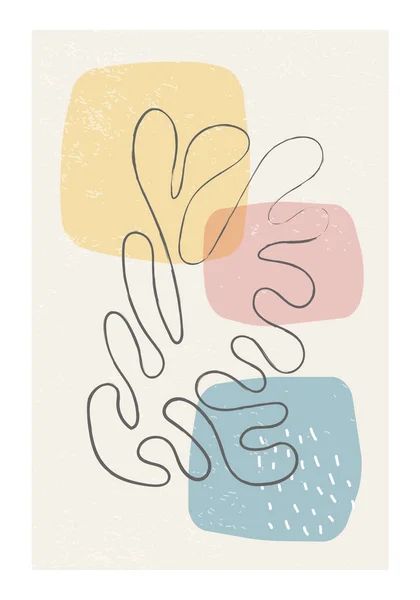 Manifesto di collage contemporaneo ispirato a Matisse con forme organiche astratte — Vettoriale Stock