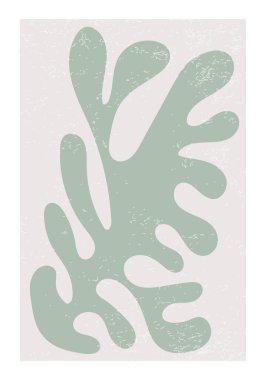 Matisse soyut organik şekilli çağdaş kolaj posterine ilham verdi