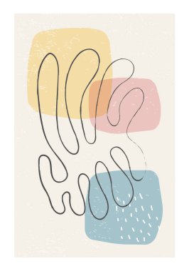 Matisse, nötr renklerde desenli organik şekiller içeren çağdaş kolaj posterinden esinlenmiştir.