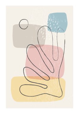 Matisse, nötr renklerde desenli organik şekiller içeren çağdaş kolaj posterinden esinlenmiştir.