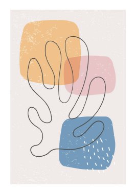 Matisse soyut organik şekilli çağdaş kolaj posterine ilham verdi