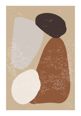 Soyut organik şekilli en az duvar resmi posteri