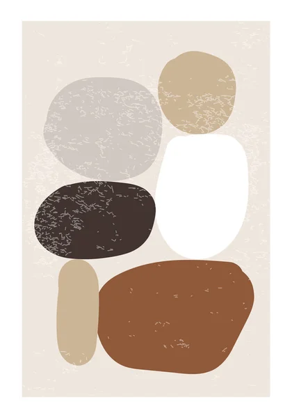 Affiche minimaliste d'art mural avec composition abstraite de formes organiques — Image vectorielle