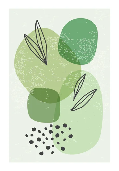 Minimalistyczny plakat z abstrakcyjną kompozycją kształtów organicznych — Wektor stockowy