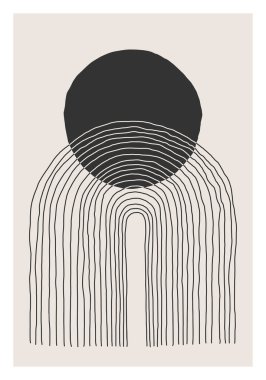 Moda soyut yaratıcı minimalist sanatsal el çizimi sanat kompozisyonu