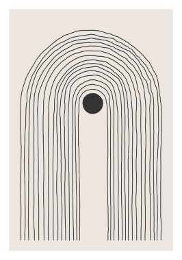 Moda soyut yaratıcı minimalist sanatsal el çizimi sanat kompozisyonu