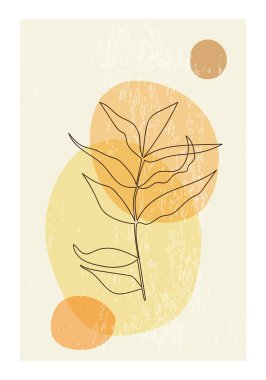 Modern kolaj tarzında soyut organik şekillere sahip minimalist poster, duvar sanatı dekorasyonu, kartpostal, kapak tasarımı için kullanılabilir