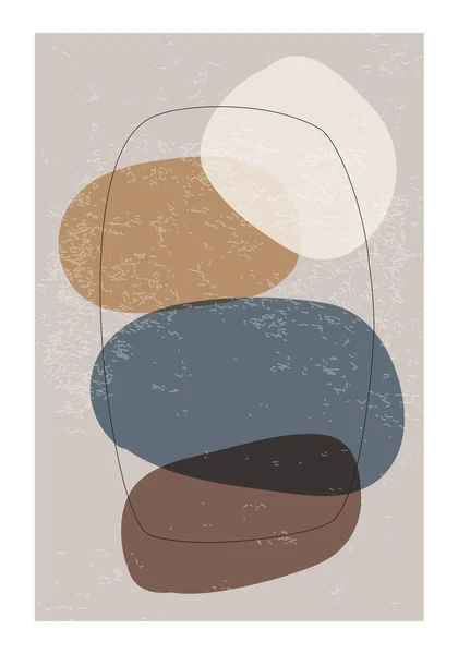 Minimalistisch Design Poster Met Abstracte Organische Vormen Compositie Trendy Hedendaagse — Stockvector