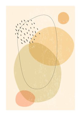 Soyut organik şekilli minimalist tasarım posteri