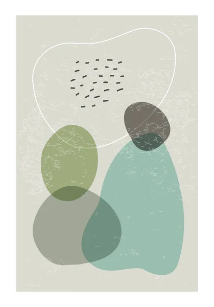 Minimalistisk Design Affisch Med Abstrakta Organiska Former Sammansättning Trendiga Samtida — Stock vektor
