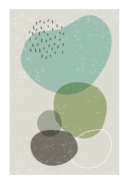 Soyut organik şekilli minimalist tasarım posteri