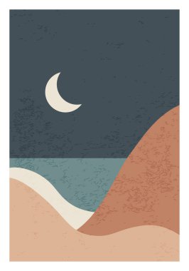 Moda minimalist manzara soyut çağdaş kolaj tasarımı