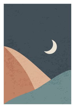 Moda minimalist manzara soyut çağdaş kolaj tasarımı