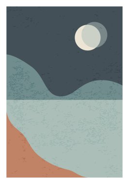 Moda minimalist manzara soyut çağdaş kolaj tasarımı