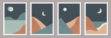 Moda minimalist manzara seti soyut çağdaş kolaj tasarımları