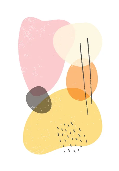 Cartel de diseño minimalista con formas orgánicas abstractas composición — Vector de stock