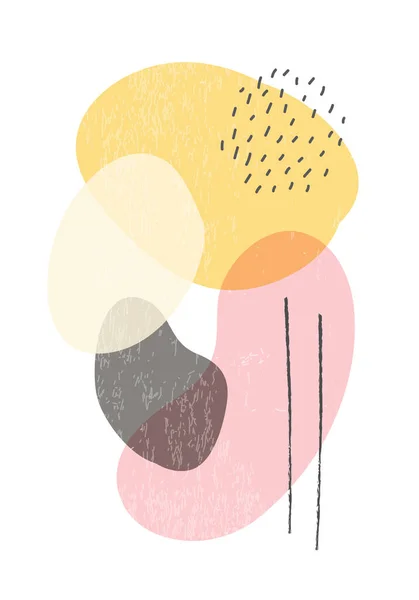 Manifesto di design minimalista con composizione astratta di forme organiche — Vettoriale Stock