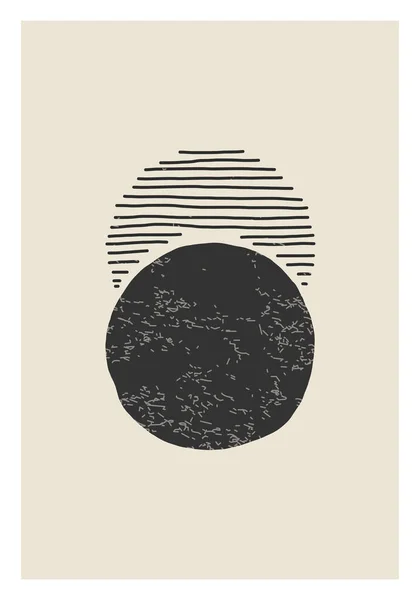 Trendy Moon Phases poster estetico astratto contemporaneo, decorazione murale — Vettoriale Stock