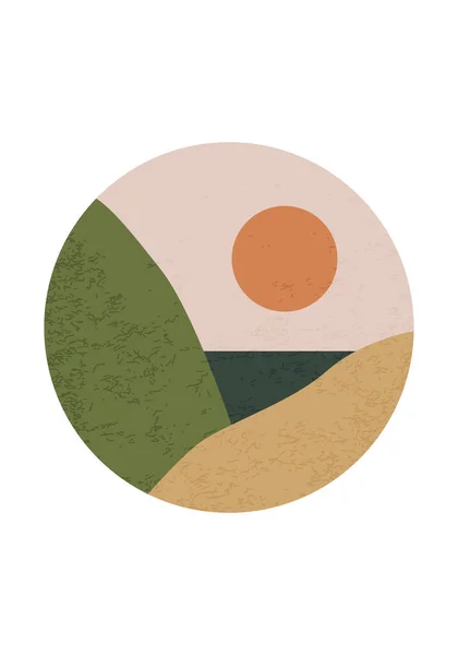 Trendy minimalistische landschap abstracte hedendaagse collage ontwerp — Stockvector