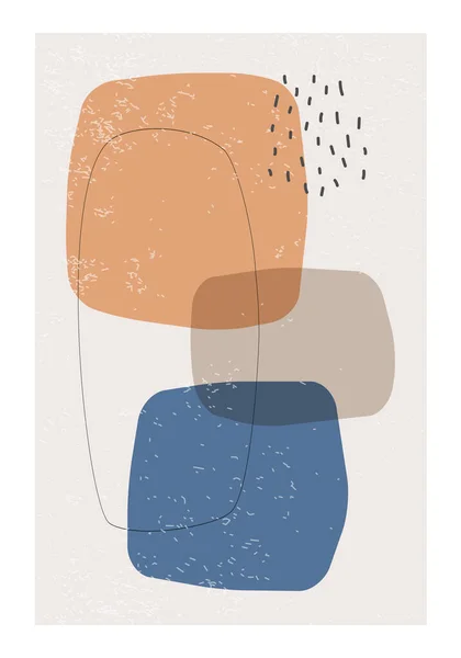 Minimal affisch med abstrakta organiska former sammansättning — Stock vektor