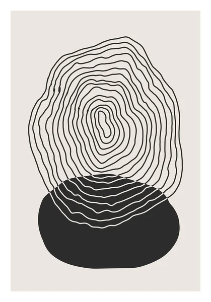 Moderno abstracto creativo minimalista artístico dibujado a mano línea arte composición — Archivo Imágenes Vectoriales