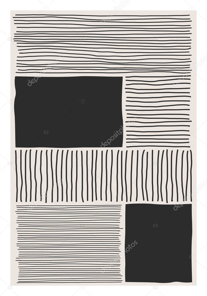 Trendy abstract creative minimalist artistic hand drawn composition