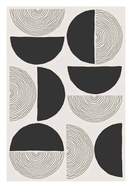 Trendy abstracte creatieve minimalistische artistieke handgetekende compositie — Stockvector