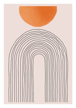 Moda soyut estetik minimalist el çizimi çağdaş arkaplan