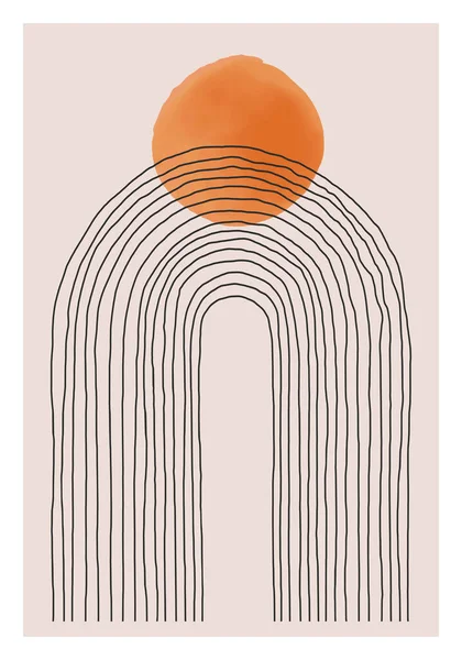 Moda abstracta estética minimalista mano dibujado fondo contemporáneo — Archivo Imágenes Vectoriales